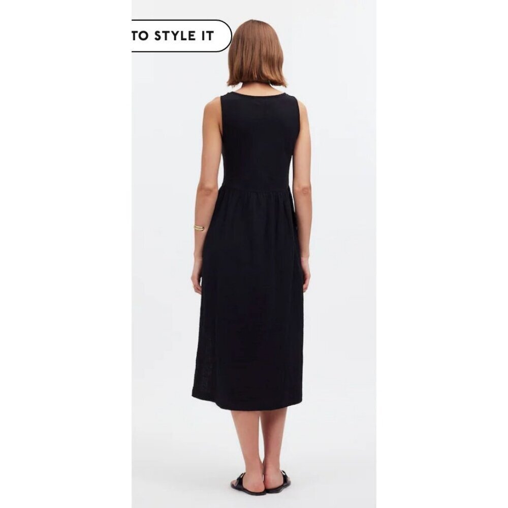 Madewell $98 Knit Tank Midi Dress in Black Size XS NK516 - Picture 2 of 9